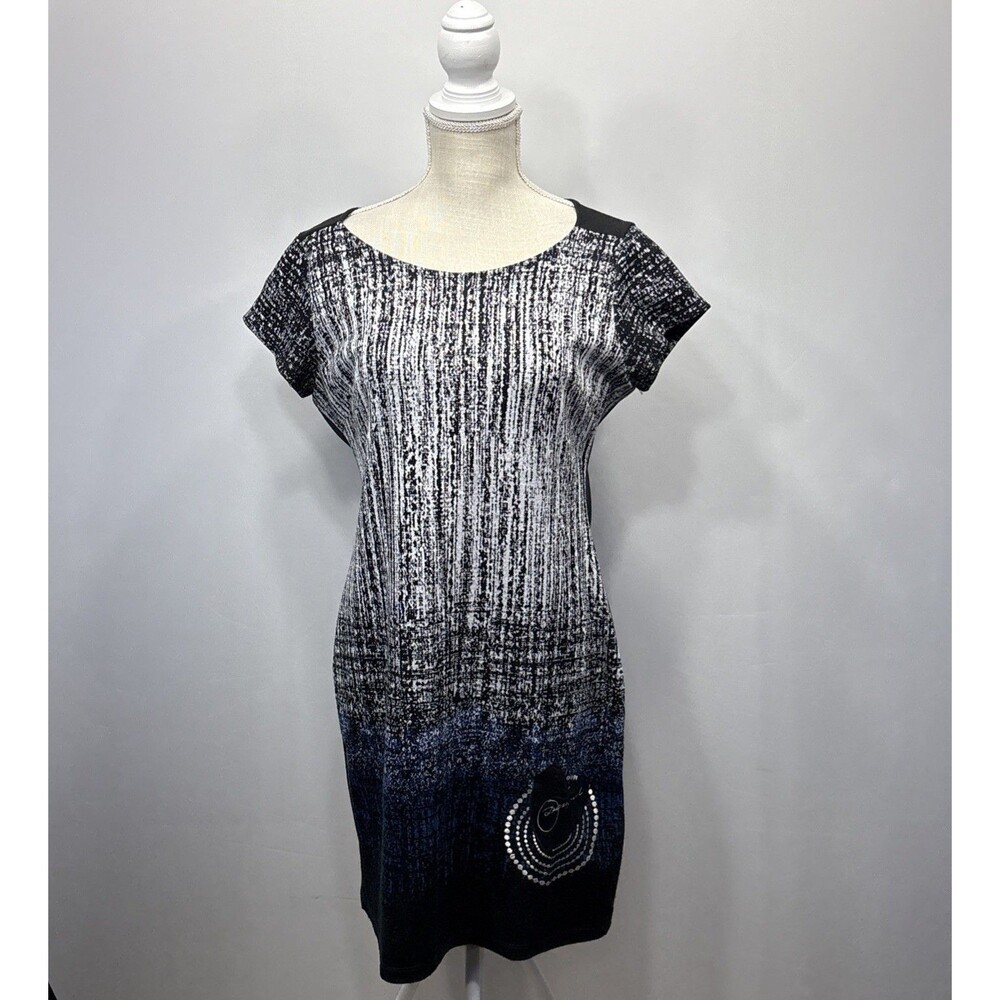Desigual Dress Large Artsy Art To Wear Ombré Heart Graphic Knit Colorblock